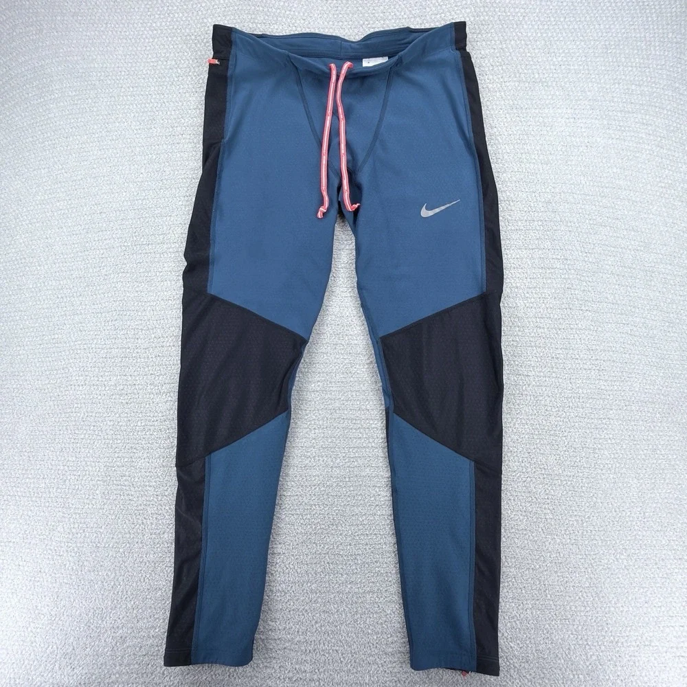 Nike Kiger Trail Running Tights Men 2XL Blue Dri-FIT Zip Ankle 620122